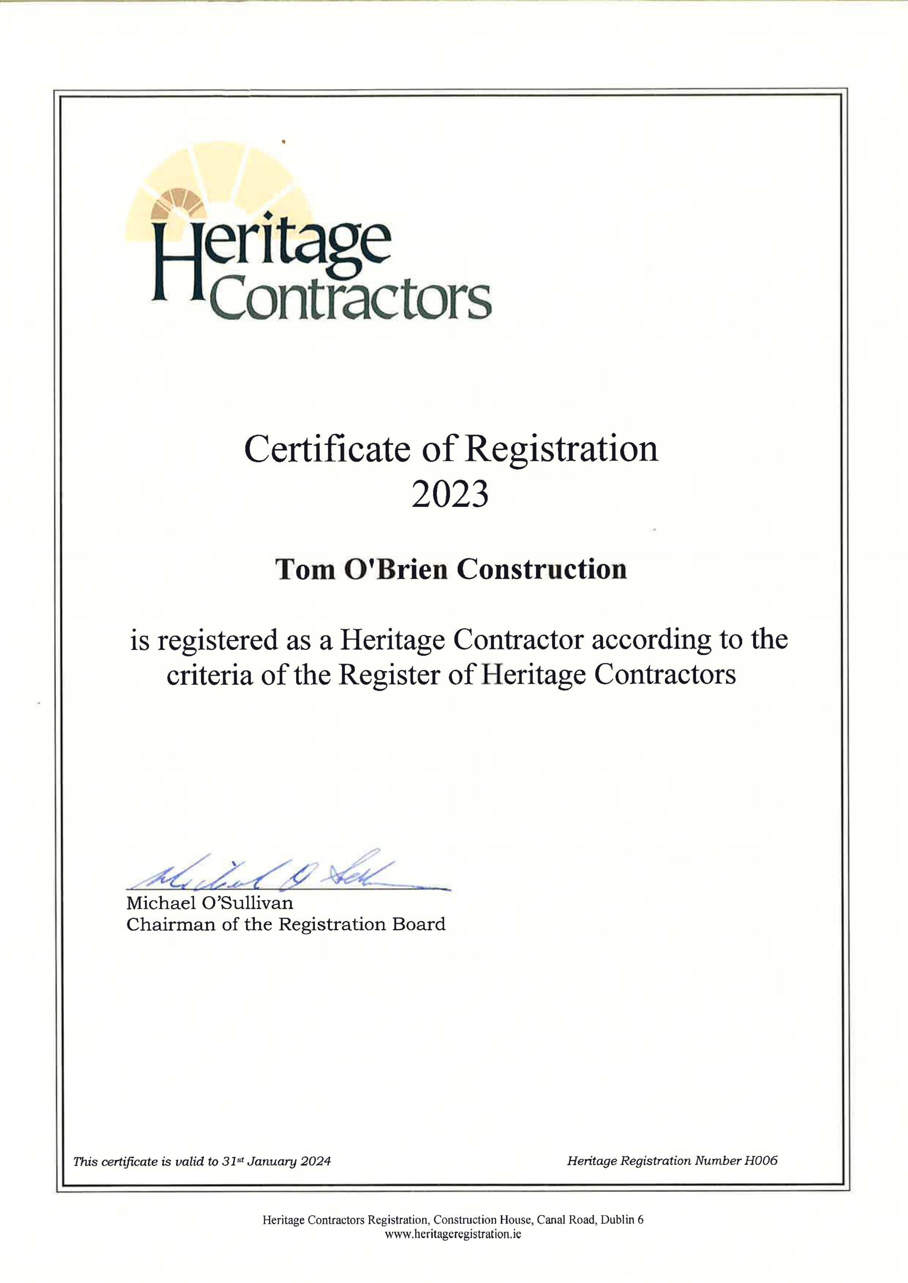 February 2023: Heritage Contractors Ireland 2023